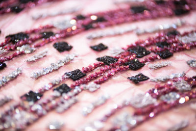 tulle ricamato mano paillettes rosa nero grigio Montorfano - Fabrics for wedding dresses and high fashion